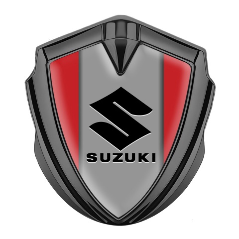 Suzuki Emblem Logo Schriftzug Aufkleber Graphit Tonfarbe Rote Version