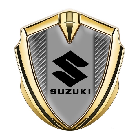Suzuki Emblem Abzeichen Goldtonfarbe Grau Carbon Version