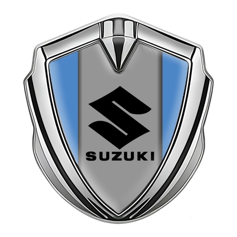 Suzuki Emblem Auto Zeichen Silbertonfarbe Blau Version