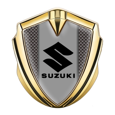 Suzuki Emblem Logo Schriftzug Aufkleber Goldtonfarbe Braun Carbon Version