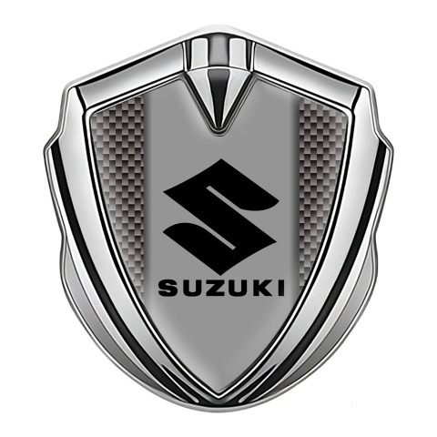 Suzuki Emblem Logo Schriftzug Aufkleber Silbertonfarbe Braun Carbon Version