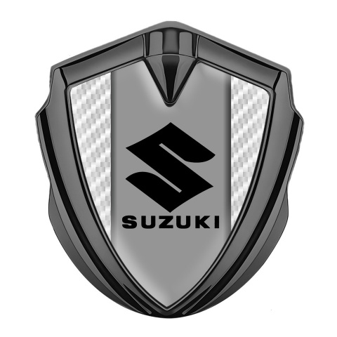 Suzuki Emblem Abzeichen Graphit Tonfarbe Weiss Carbon Version