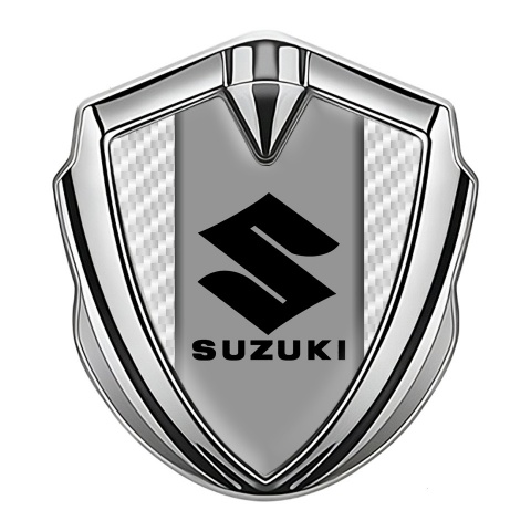 Suzuki Emblem Abzeichen Silbertonfarbe Weiss Carbon Version