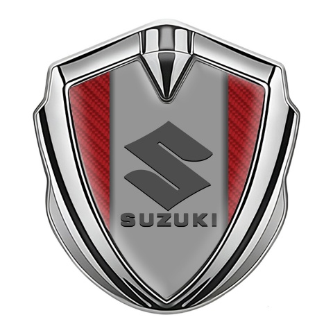 Suzuki Emblem Aufkleber Autozubehor Silbertonfarbe Rote carbon Grau Logo