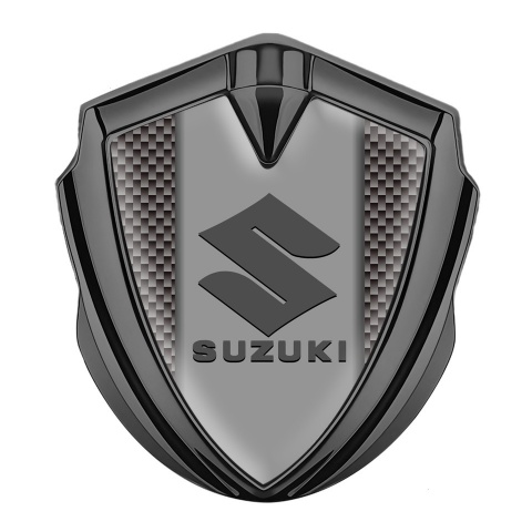Suzuki Seitenflugel Emblem Aufkleber Graphit Tonfarbe Braun Carbon mit Grau Logo