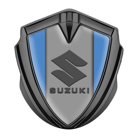 Suzuki Emblem Abzeichen selbstklebend Graphit Tonfarbe Blau Basis mit Grau logo