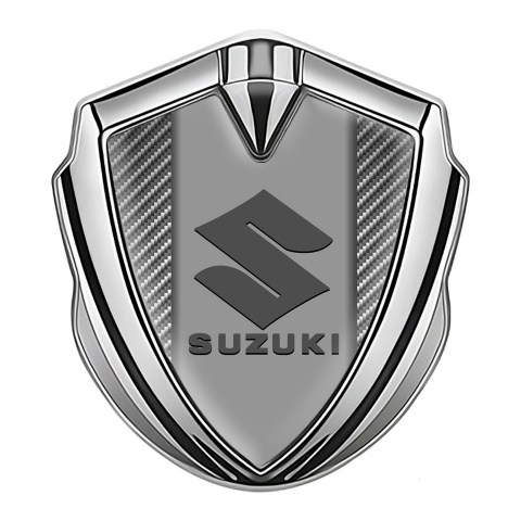 Suzuki Emblem Logo Schriftzug Aufkleber Silbertonfarbe Grau carbon Grau Logo Stil