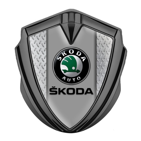 Skoda Emblem Auto Zeichen Graphit Tonfarbe Trittrahmen Basis Effekt und Klassisch Logo