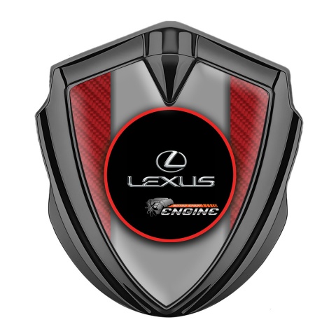 Lexus Emblem Auto Zeichen Graphit Tonfarbe Rote Carbon mit Rundes Logo Stil