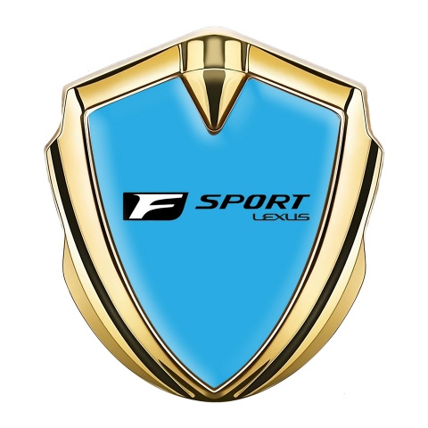 Lexus F Sport Emblem Logo Schriftzug Aufkleber Goldtonfarbe Marineblau Design