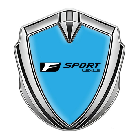 Lexus F Sport Emblem Logo Schriftzug Aufkleber Silbertonfarbe Marineblau Design