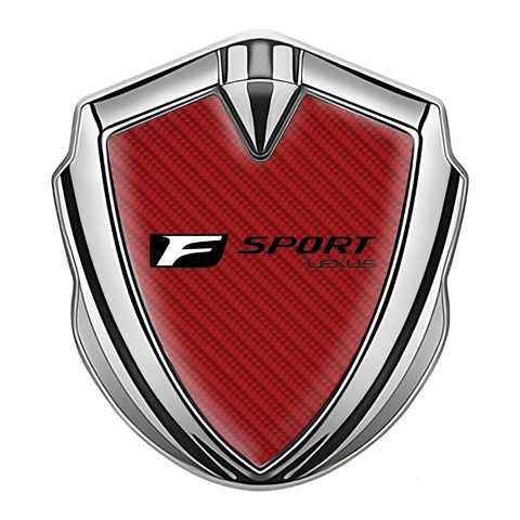 Lexus F Sport Seitenflugel Emblem Aufkleber Silbertonfarbe Rote Kohlenstoff Design