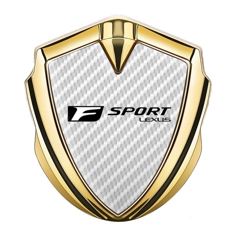 Lexus Emblem Abzeichen Goldtonfarbe Weiss Carbon Design