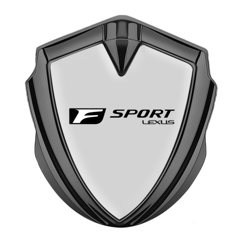 Lexus F Sport Abzeichen selbstklebend Graphit Tonfarbe Grau Basis mit Schwarz Logo
