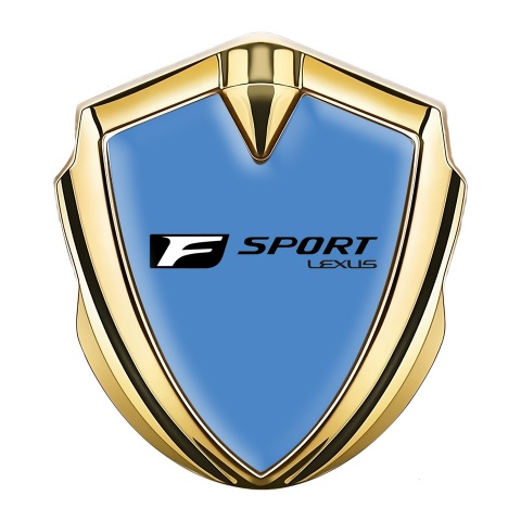 Lexus F Sport Emblem Abzeichen selbstklebend Goldtonfarbe Blau Design