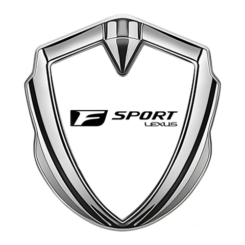 Lexus Emblem Aufkleber Autozubehor Silbertonfarbe Weiss Basis F Sport Logo