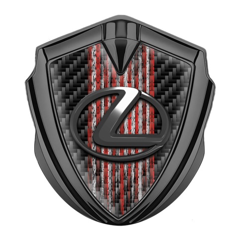 Lexus Selbstklebendes Metallaufkleber Emblem Graphit Tonfarbe Roter Grunge Effekt