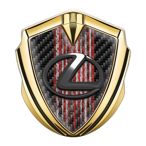 Lexus Selbstklebendes Metallaufkleber Emblem Goldtonfarbe Roter Grunge Effekt