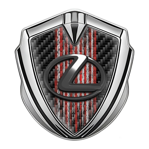 Lexus Selbstklebendes Metallaufkleber Emblem Silbertonfarbe Roter Grunge Effekt