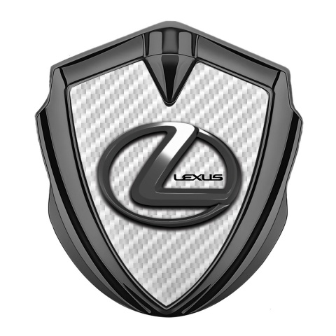 Lexus Seitenflugel Emblem Aufkleber Graphit Tonfarbe Weiss Carbon Chrom logo