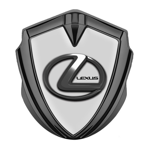 Lexus Emblem Auto Zeichen Graphit Tonfarbe Grau Basis mit Chrom Logo
