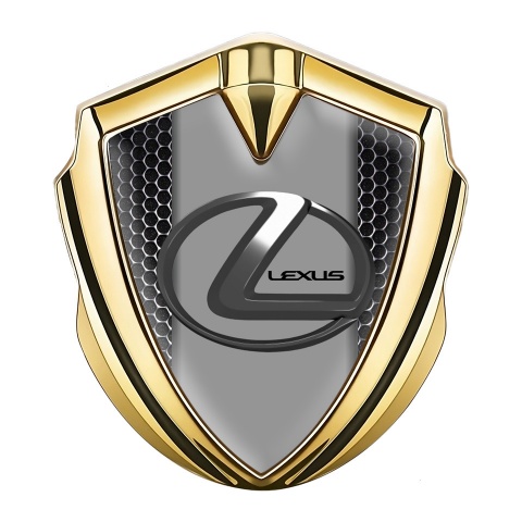 Lexus Seitenflugel Emblem Aufkleber Goldtonfarbe Perforierter Stahl Design