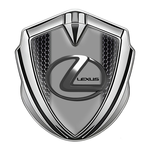 Lexus Seitenflugel Emblem Aufkleber Silbertonfarbe Perforierter Stahl Design