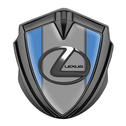 Lexus Abzeichen selbstklebend Graphit Tonfarbe Blau Basis mit Grau Logo Panel
