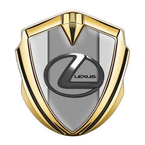 Lexus Emblem Abzeichen selbstklebend Goldtonfarbe mit Grau Logo Panel