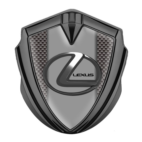 Lexus Emblem Aufkleber Autozubehor Graphit Tonfarbe Braun Carbon mit Grau Logo Panel
