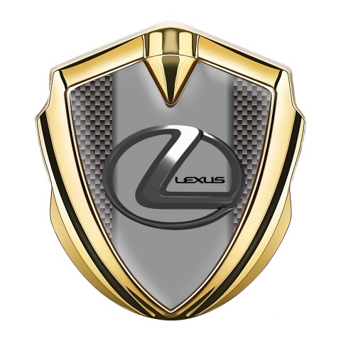 Lexus Emblem Aufkleber Autozubehor Goldtonfarbe Braun Carbon mit Grau Logo Panel