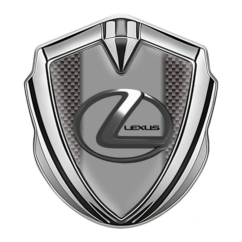 Lexus Emblem Aufkleber Autozubehor Silbertonfarbe Braun Carbon mit Grau Logo Panel