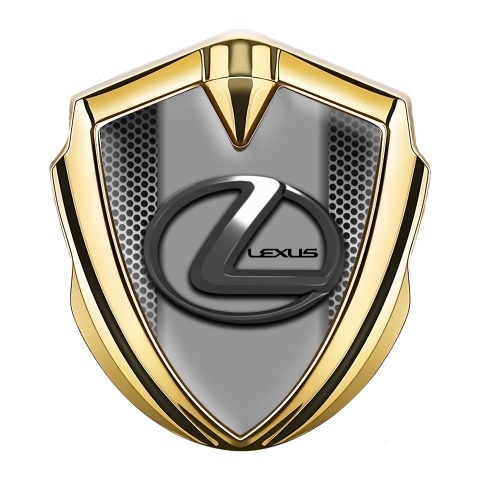 Lexus Selbstklebendes Metallaufkleber Emblem Goldtonfarbe Metall Mesh effekt