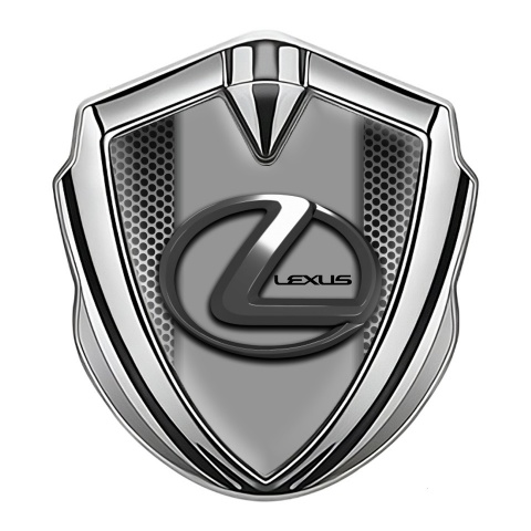 Lexus Selbstklebendes Metallaufkleber Emblem Silbertonfarbe Metall Mesh effekt