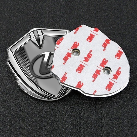 Lexus Selbstklebendes Metallaufkleber Emblem Silbertonfarbe Metall Mesh effekt