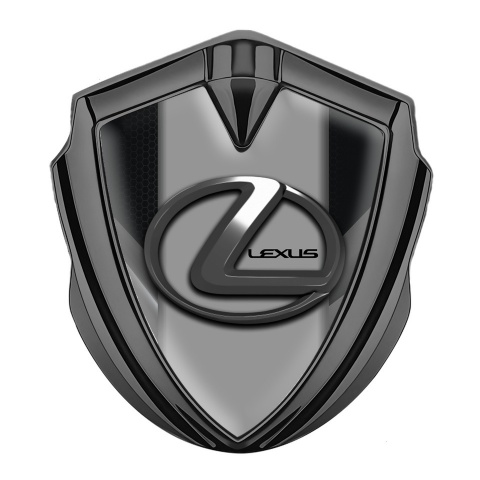 Lexus Emblem Logo Schriftzug Aufkleber Graphit Tonfarbe Schwarz Grau Design