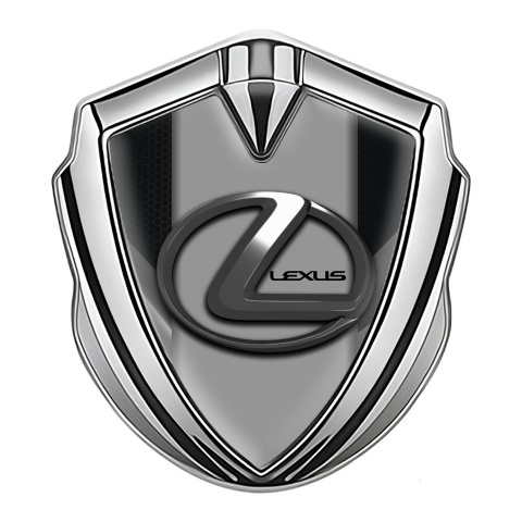 Lexus Emblem Logo Schriftzug Aufkleber Silbertonfarbe Schwarz Grau Design