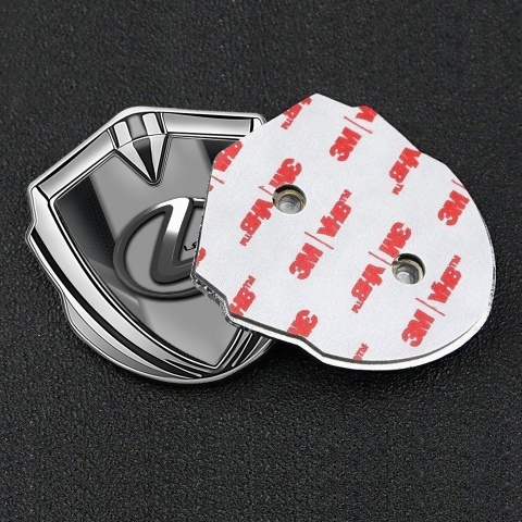 Lexus Emblem Logo Schriftzug Aufkleber Silbertonfarbe Schwarz Grau Design