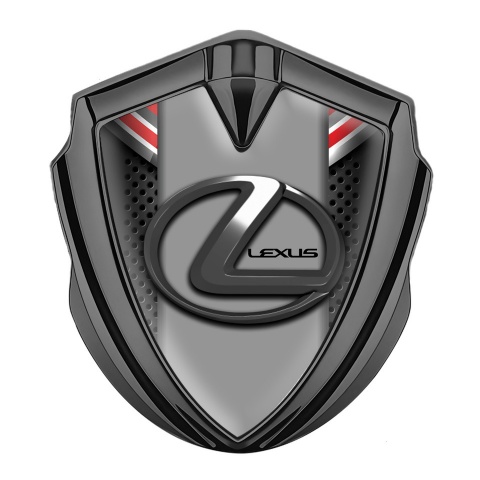 Lexus Emblem Abzeichen selbstklebend Graphit Tonfarbe gitter Basis mit Rote Element Design
