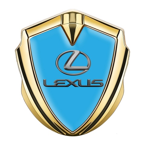 Lexus Emblem Aufkleber Autozubehor Goldtonfarbe Himmelblau Auflage