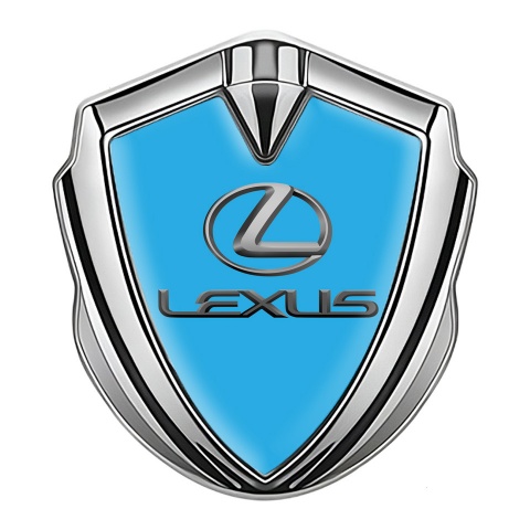 Lexus Emblem Aufkleber Autozubehor Silbertonfarbe Himmelblau Auflage