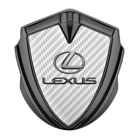 Lexus Emblem Logo Schriftzug Aufkleber Graphit Tonfarbe Weiss Carbon Auflage