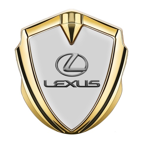 Lexus Seitenflugel Emblem Aufkleber Goldtonfarbe Grau Auflage
