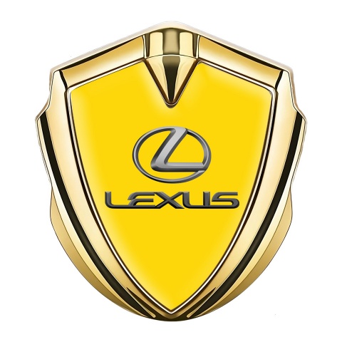 Lexus Emblem Abzeichen Goldtonfarbe Gelb Auflage