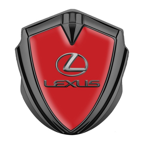 Lexus Abzeichen selbstklebend Graphit Tonfarbe Rote Auflage