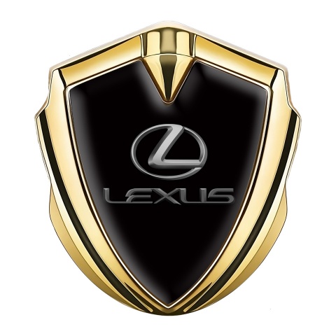 Lexus Emblem Auto Zeichen Goldtonfarbe Schwarz Auflage