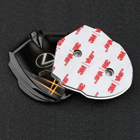 Lexus Selbstklebendes Metallaufkleber Emblem Graphit Tonfarbe Orangefarbene Lichter Auflage