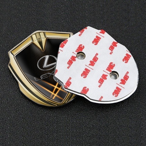 Lexus Selbstklebendes Metallaufkleber Emblem Goldtonfarbe Orangefarbene Lichter Auflage