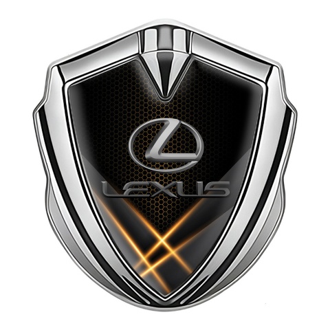Lexus Selbstklebendes Metallaufkleber Emblem Silbertonfarbe Orangefarbene Lichter Auflage