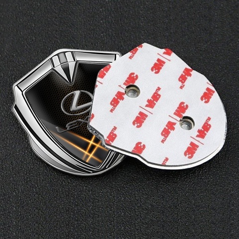 Lexus Selbstklebendes Metallaufkleber Emblem Silbertonfarbe Orangefarbene Lichter Auflage